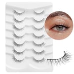 Onlyall Natural Lashes Wispy Lashes Natural Look False Eyelashes Natural Flared Eyelashes False Eye Lashes Soft Fluffy Lashes 7 Pairs DK74