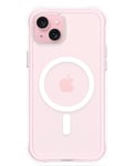 ORNARTO Air Case for iPhone 15 Plus,Compatible with MagSafe,Clear Military-Grade Drop Protection Phone Cases Cover for iPhone 15 Plus 6.7"-Pink