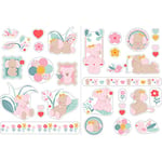 Nattou Stickers Muraux pour Chambre d'Enfants, 2 Pièces, Iris et Lali, Beige/Rose/Vert