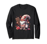 Wine Gnome With Valentines Chocolate For Valentines Day Long Sleeve T-Shirt