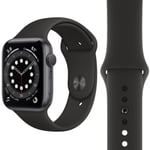 GENUINE APPLE SPORT BAND 44MM 45MM 42MM WATCH STRAP SILICONE - BLACK - BRAND NEW