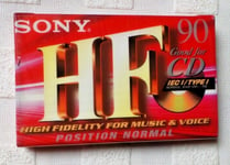 CASSETTE AUDIO K7 TAPE/ 1 CASSETTE VIERGE SONY HF 90 MINUTES TYPE I IEC I NEUF