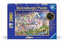 Ravensburger Puzzle pour enfants-12000872-Licorne Papillon lumineuse-200 pièces-XXL-pour Enfants à partir de 8 Ans-Brille dans Le Noir, 12000872