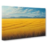 Miraculous Wheat Field Canvas Wall Art Print Ready to Hang, Framed Picture for Living Room Bedroom Home Office Décor, 30x20 Inch (76x50 cm)