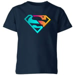 Justice League Neon Superman Kids' T-Shirt - Navy - 7-8 Years - Navy