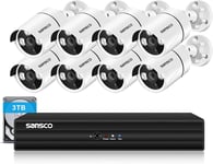 SANSCO 8 Channel 5MP DVR CCTV Camera System,3Tb Hard Drive for 24/7 Recording, 8