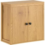 Sobuy - BZR168-SN Armoire Murale, Placard de Rangement, Meuble de Rangement Suspendu Salle de Bain, Meuble Haut avec 2 Portes, 2 Étagères, 60x30x60