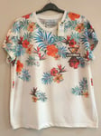 Jack & Jones Short Sleeve Faded Floral T Shirt Small BNWT RRP £25 Cloud Dancer