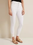 Phase Eight Joelle Button Detail Skinny Jeans, White