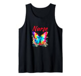 Nurse Nature lover Garden Butterfly Boho chic Floral Tank Top