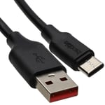 20AWG USB A To Type C USB-C FAST CHARGE 3A+ Charging Cable Short 0.2m BLACK