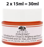 Origins Ginzing Refreshing Eye Cream Brightens + De-Puffs 2 x 15ml (30ml)