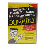 Invitations, Thank-You Notes & Announcements For Dummies PC CD-ROM Software DTP