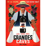 Artery8 Creation-Cristen Wine Of Grandes Caves Lyon Advert Premium Wall Art Canvas Print 18X24 Inch