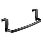 iDesign 57287 Axis Towel Rack, Towel Holder, Over Door Towel Bar, Metal, Matte Black, Small