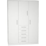 Armoire placard / meuble de rangement coloris blanc - Hauteur 200 x Longueur 130 x Profondeur 50 cm Pegane