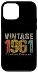 Coque pour iPhone 12 mini Vintage 1961 Édition limitée 64e anniversaire Cadeaux 64 ans