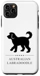 Coque pour iPhone 11 Pro Max Silhouette noire de chien labradoodle australien