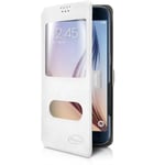 Etui De Protection De Protection Double S-View Universel M Blanc Pour Smartphone Echo Horizon M