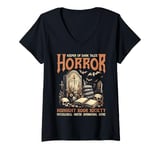 Womens Horror Reading Reader Keeper Of Dark Tales Horror Midnight V-Neck T-Shirt