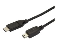 Startech.Com Usb C To Mini Usb Cable - 6 Ft / 2M - M/M - Usb 2.0 - Mini Usb Cord - Usb C To Mini B Cable - Usb Type C To Mini Usb (Usb2cmb2m) - Usb-Kabel - 24 Pin Usb-C (Hann) Til Mini-Usb Type B (Hann) - Thunderbolt 3 / Usb 2.0 - 2 M - Svart