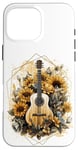 Coque pour iPhone 16 Pro Max Guitare acoustique Tournesol Musique Femmes Graphic