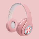 Pink Écouteurs sans fil Bluetooth pliables avec micro, casque de jeu, lumière de comparateur de couleur, iPhone, Xiaomi, téléphone Samsung, PC, sauna ""Nipseyteko