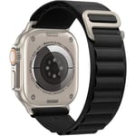 Nylonrem kompatibel med Apple Watch Ultra-rem 49mm 45mm 44mm 42mm, handledsband sportrem för iWatch Ultra/8/7/6/5/4/3/2/1/SE, svart