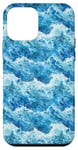 iPhone 12 mini Vibrant Blue Sea Ocean Wave White And Blue Case