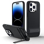 ESR Coque à Béquille Classic Compatible avec iPhone 14 Pro Max, Support à 3 Modes, Protection de Qualité Militaire, Chargeable par Induction, Dos Fin avec Béquille Brevetée, Noir