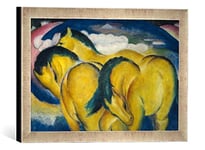 Kunst für Alle 'Encadré Image de Franz Marc Les Petits Chevaux Jaunes, d'art dans Le Cadre de Haute qualité Photos Fait Main, 40 x 30 cm, Argent Raya