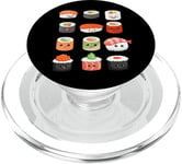 Visages de sushis kawaii mignons type japonais de suchi amateur de nourriture PopSockets PopGrip pour MagSafe