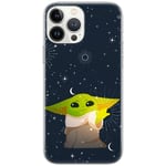 ERT GROUP mobile phone case for iPhone 13 PRO MAX original and officially licensed Star Wars pattern Baby Yoda 024 Blue optimally adapted to the shape of the mobile phone, case made of TPU