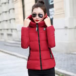 WEIYYY 5XL 2020 Hiver Femmes à Capuche Doudoune décontractée à Manches Longues Fermetures à glissière vêtements d'extérieur Courts Femme Chaud vers Le Bas Manteau Hauts Grande Taille, JMT803red, XL