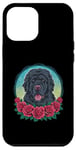 Coque pour iPhone 12 Pro Max Chien de Terre-Neuve avec des roses