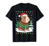 Funny Xmas Sweater Santa Hat Guinea Pig Christmas T-Shirt