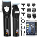 YiLFo Hair Clippers Men, Beard Trimmer Men, Professional Hair Trimmer Set, Cordless Barber Clippers for Men Haircut, Rechargeable Electric Beard Grooming Kit, Zero Gap Shaver, LCD Display