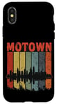 Coque pour iPhone X/XS Motown Vintage Inspired Detroit City Skyline 50s 60s 70s