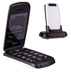 TTfone Star Big Button Simple Easy To Use Flip Mobile Phone Pay As You Go (White, EE with £10 Credit)