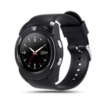 paletur88 Uetooth Smart V8 Smart Montre SIM GSM Carte Calling Horloge MTK6261 Téléphone Appel Notification Caméra Smartwatch pour Android (Bleu) - Noir