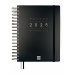 Agenda Finocam Tempus Noir quarto 15,5 x 21,7 cm 2024-2025