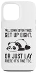 Coque pour iPhone 13 Pro Max Fall Down Seven Times, Get Up Eight - Humour amusant Lazy Panda