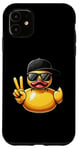 Coque pour iPhone 11 Canard en caoutchouc jaune rétro cool dans les années 70 80 Funny Duck