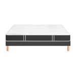 Ensemble Bultex comforting + Sommier confort ferme vigoroso deco + pieds 140x190 Enduit Moka Mousse et mousse à mémoire de forme - Blanc