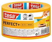 tesa Masking Tape PerfectPlus - Painter's Tape Made of Thin Washi Paper for Precise Masking During Painting Work - for Indoor use - 2X 50 m x 30 mm