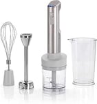 Cuisinart Cordless 3-in-1 Power Hand Blender Stainless steel electric whisk, stick blender and 700ml BPA free jug, 250ml mini chopper Handheld cordless USB charge, Rechargeable Dishwasher safe