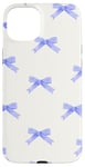 iPhone 15 Plus Cute Blue Ribbons Aesthetic Pastel Bows Pattern Case