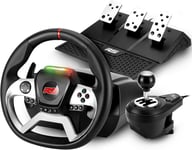 Race Wheel Force 1080 Rs - Pack Volant + Pédalier + Boite De Vitesse - Conçu Pour Pc/Ps3/Ps4/Xbox One - Volant 270 Mm À Retour De Force Et Angle De Rotation 1080° - Levier De Vitesse 6+R