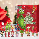 2024 Ny Disney Stitch-docka Adventskalender Present 24-dagars nedräkning kommer presenter trevligt Blind Box（Julgran Grinch Blind Box-Röd） Christmas Tree Grinch Blind Box-Red