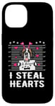 iPhone 14 I Steal Hearts Valentine St Bernard Dog Funny Valentines Day Case